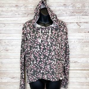 LA Hearts Daisy Floral Pattern Cozy Pullover Hoodie